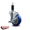 Service Caster 4'' Blue Poly Swivel 1-1/8'' Expanding Stem Caster with Brake SCC-EX20S414-PPUB-BLUE-TLB-118 - alternate 2